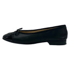 Chanel Flat Shoes 35.5 C Black Ribbon CC Logo Leather Lambskin