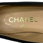 Chanel Flat Shoes 35.5 C Black Ribbon CC Logo Leather Lambskin — view 5