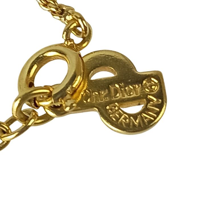 Dior Necklace CD Logo Gold Metal Rhinestone — view 6