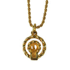 Dior Necklace CD Logo Gold Metal Rhinestone — view 3