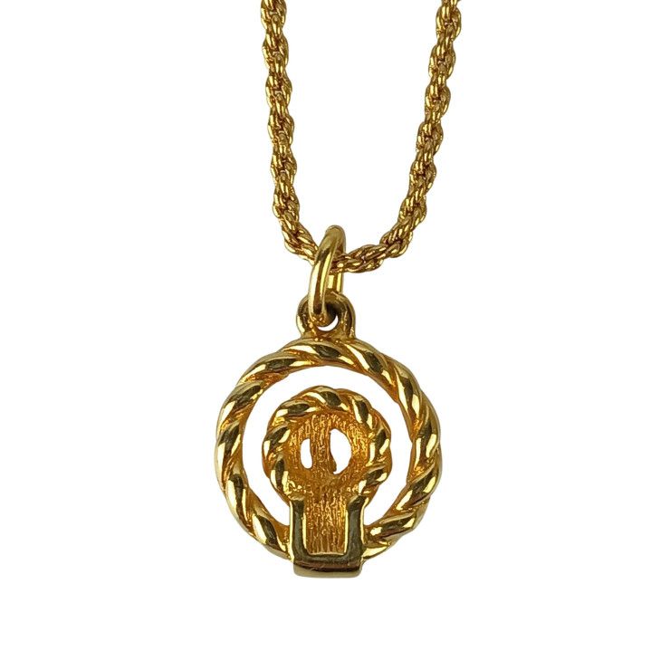 Dior Necklace CD Logo Gold Metal Rhinestone — view 3