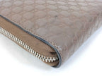 Gucci Wallet Micro Guccissima Travel Document Case Brown Leather Zip Around — view 3
