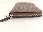 Gucci Wallet Micro Guccissima Travel Document Case Brown Leather Zip Around — view 5