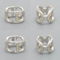 Dior CD Signature Scarf Ring Rhinestone Silver