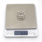 Dior CD Signature Scarf Ring Rhinestone Silver — view 6
