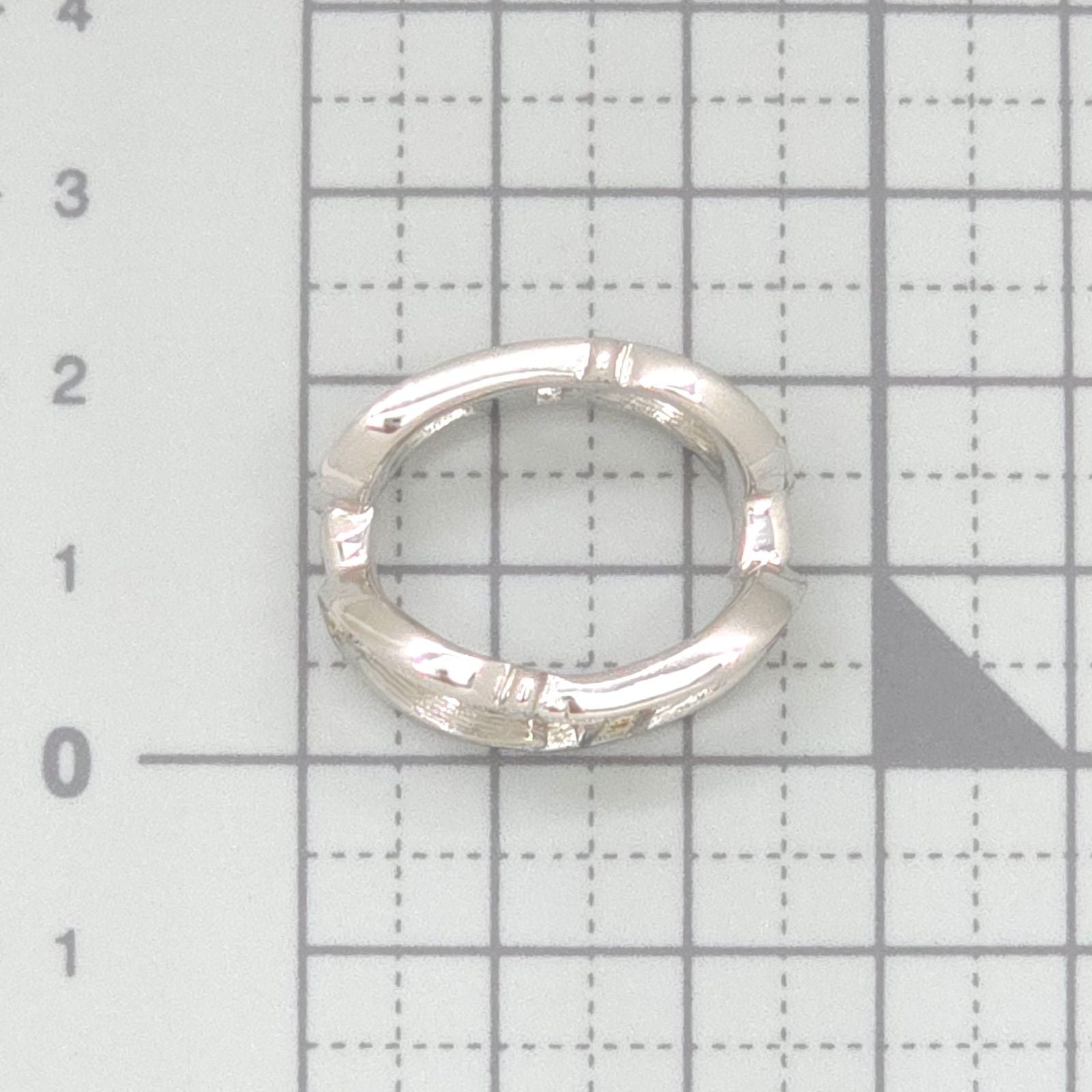 Dior CD Signature Scarf Ring Rhinestone Silver — view 5