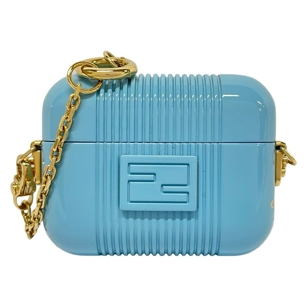 Fendi Case Light Blue Gold Airpods Chaos Collaboration Shoulder