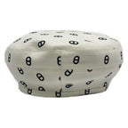 Hermes Hat 56 White Black Beret Saint Honore Chaine D'ancre Pattern Cotton — view 2