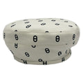 Hermes Hat 56 White Black Beret Saint Honore Chaine D'ancre Pattern Cotton
