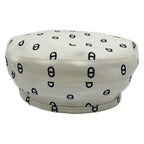 Hermes Hat 56 White Black Beret Saint Honore Chaine D'ancre Pattern Cotton — view 3