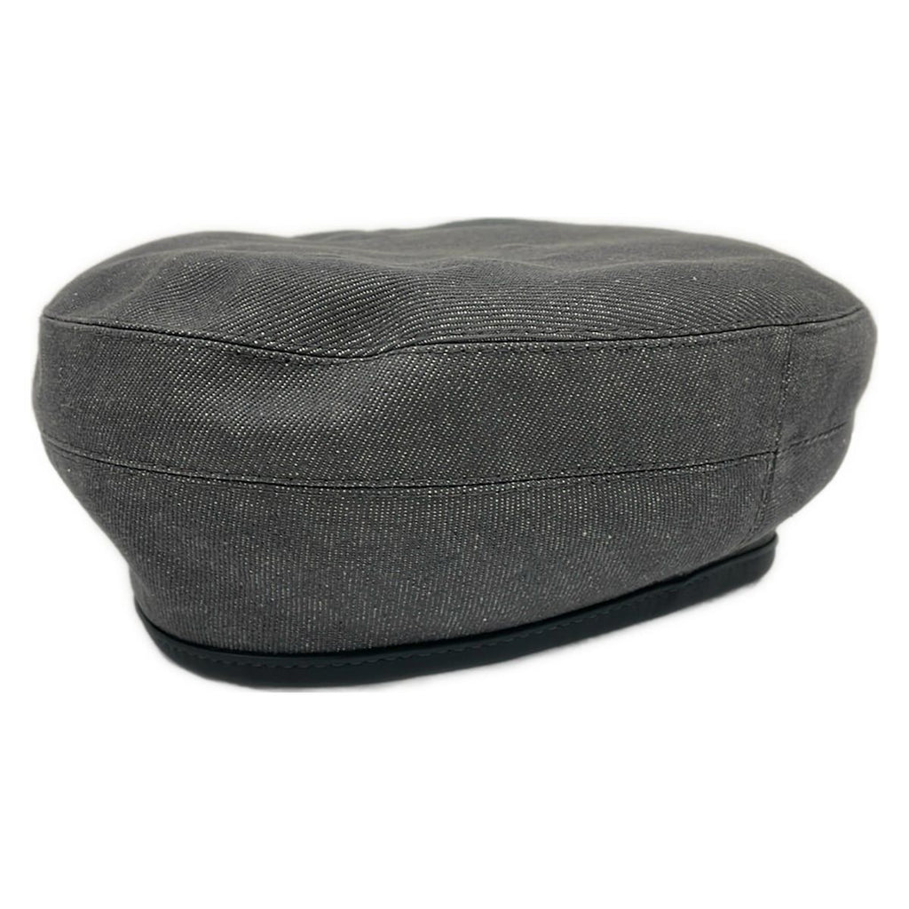 Hermes Hat 57 Gray Dark Beret Saint Honore Series Leather