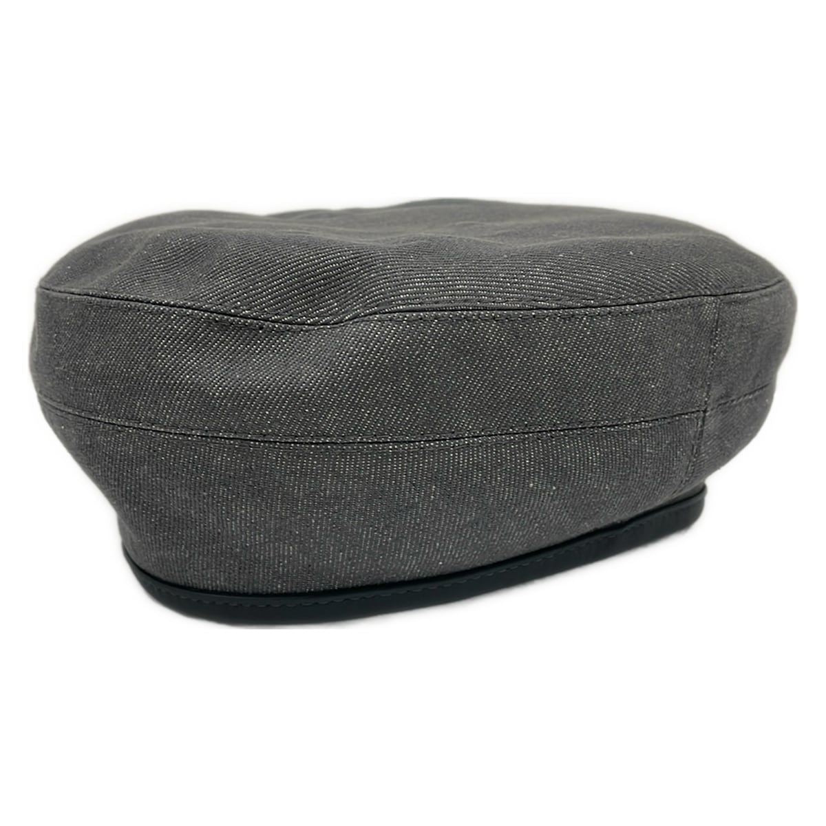 Hermes Hat 57 Gray Dark Beret Saint Honore Series Leather
