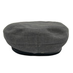 Hermes Hat 57 Gray Dark Beret Saint Honore Series Leather — view 2