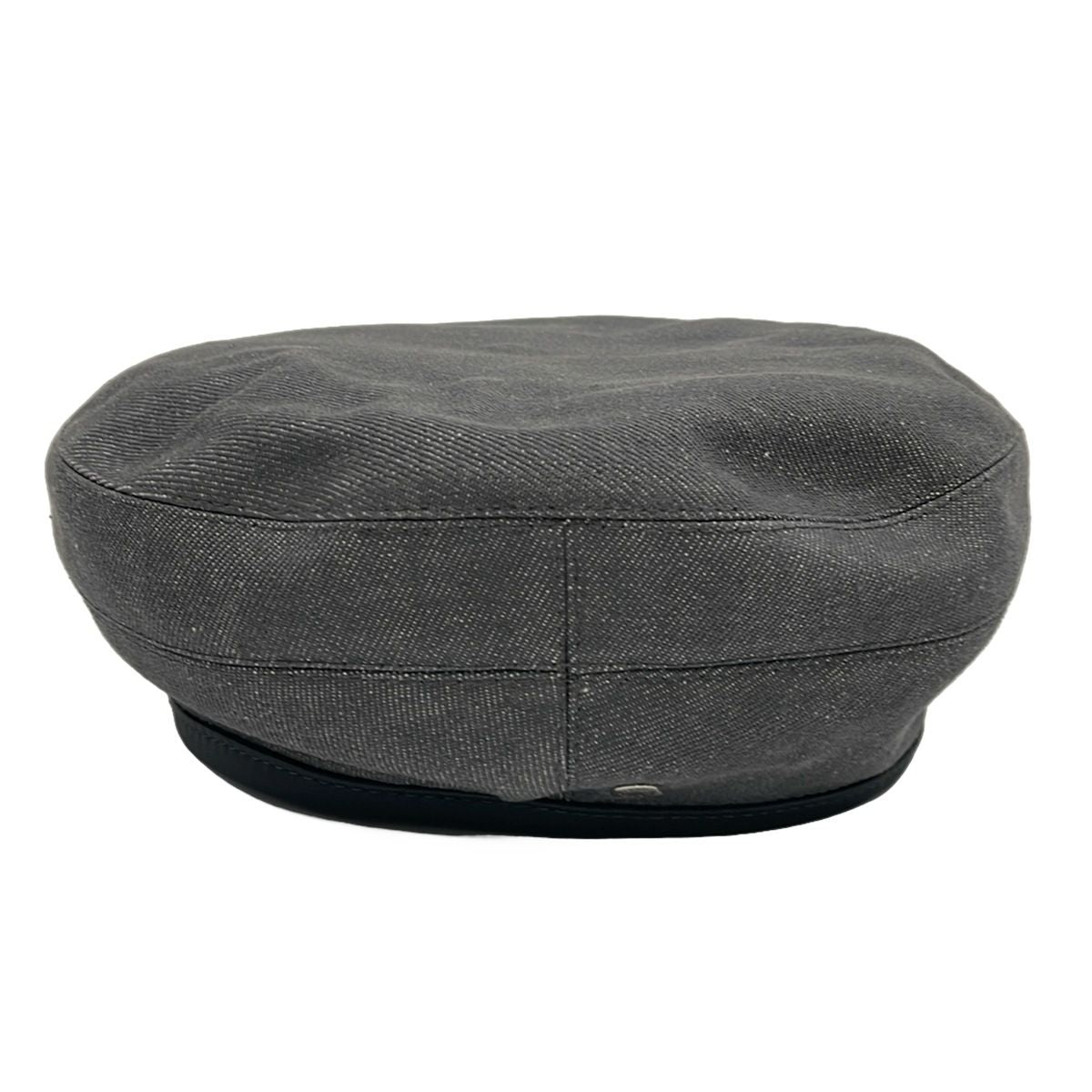 Hermes Hat 57 Gray Dark Beret Saint Honore Series Leather — view 2