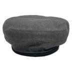 Hermes Hat 57 Gray Dark Beret Saint Honore Series Leather — view 3