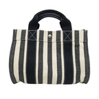 Hermes Cannes PM Black Canvas Silver Tote