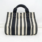 Hermes Cannes PM Black Canvas Silver Tote — view 2