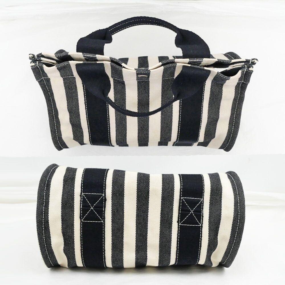 Hermes Cannes PM Black Canvas Silver Tote — view 4