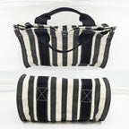 Hermes Cannes PM Black Canvas Silver Tote — view 4