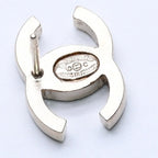 Chanel Earrings Slim CC Logo Marble Pattern Gold Black 10 One Side CC Chain 10c — view 7