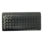 Bottega Veneta Leather Intrecciato Wallet Black