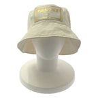 Fendi Leather Logo Patch Bucket Hat S White — view 2