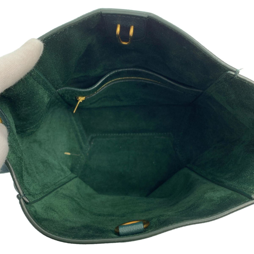 Celine Sanglo Bucket Shoulder Bag Green — view 5