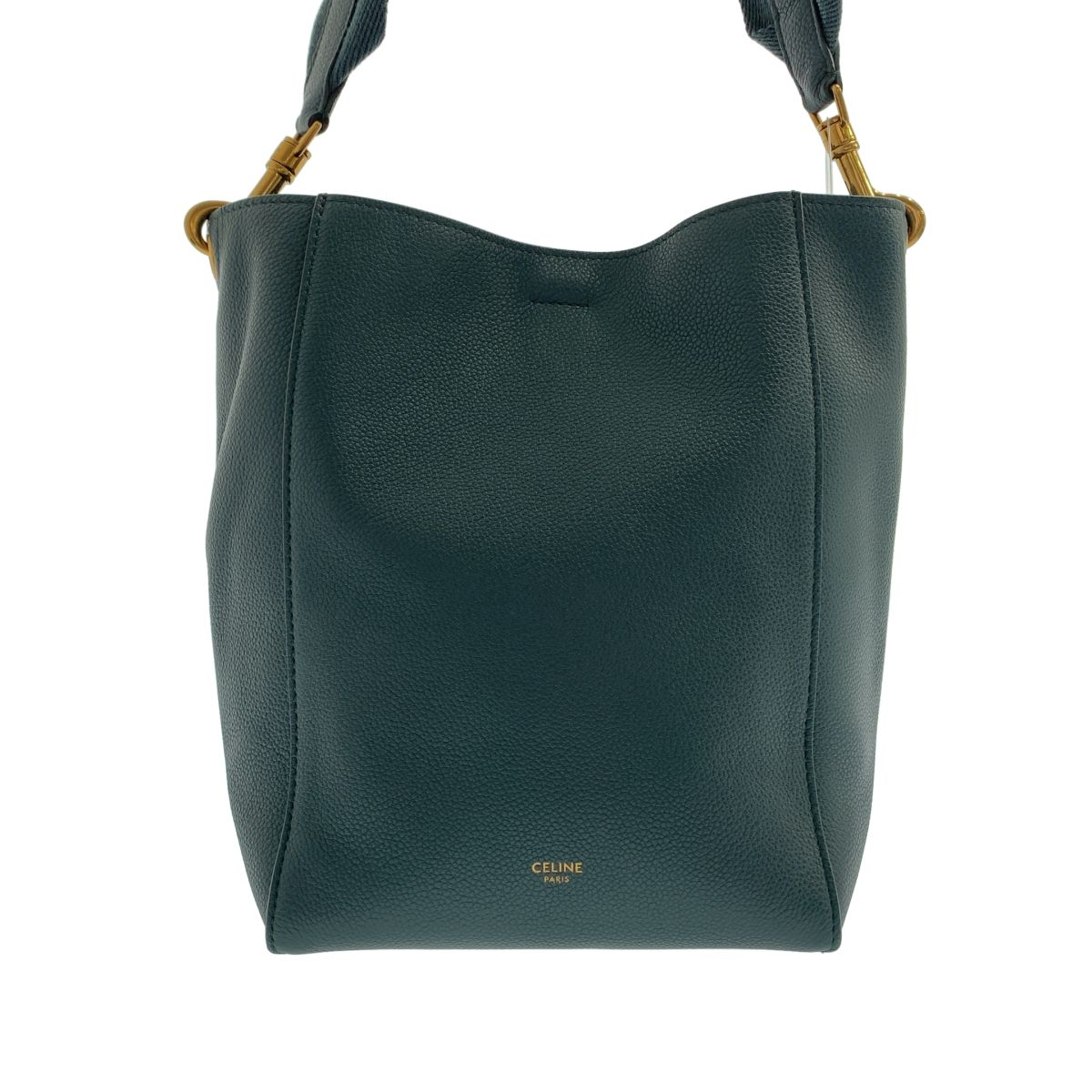 Celine Sanglo Bucket Shoulder Bag Green — view 3