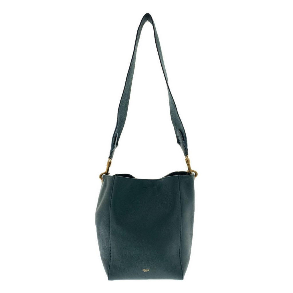 Celine Sanglo Bucket Shoulder Bag Green