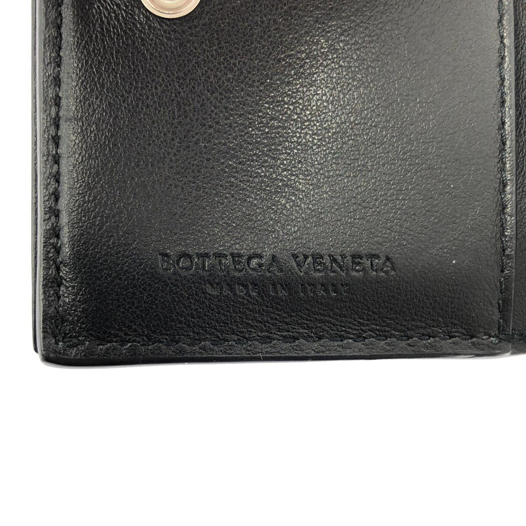 Bottega Veneta Leather Embossed Intrecciato Compact Wallet Black — view 4