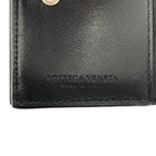Bottega Veneta Leather Embossed Intrecciato Compact Wallet Black — view 4