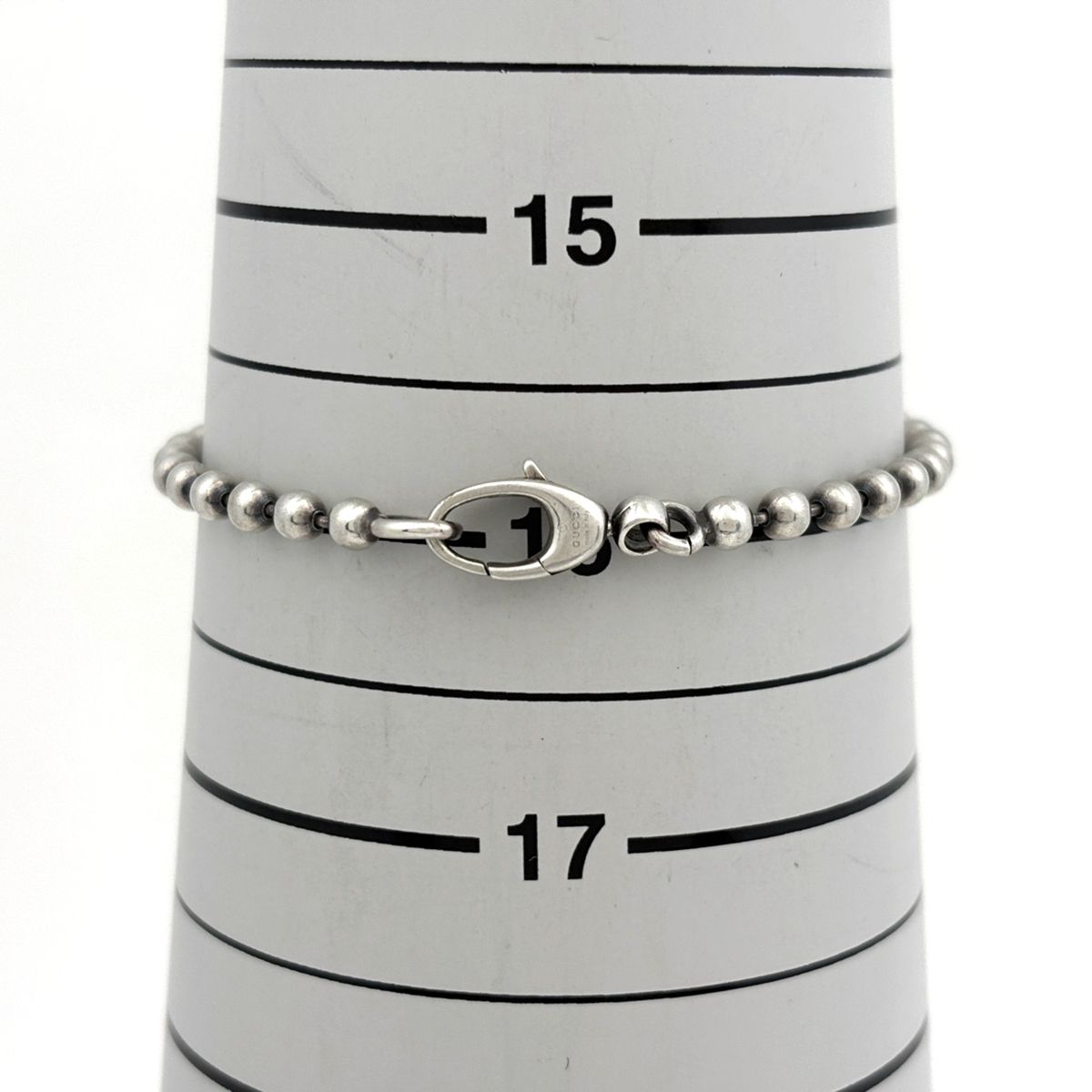 Gucci Heart Motif Bracelet GG Logo Silver — view 5