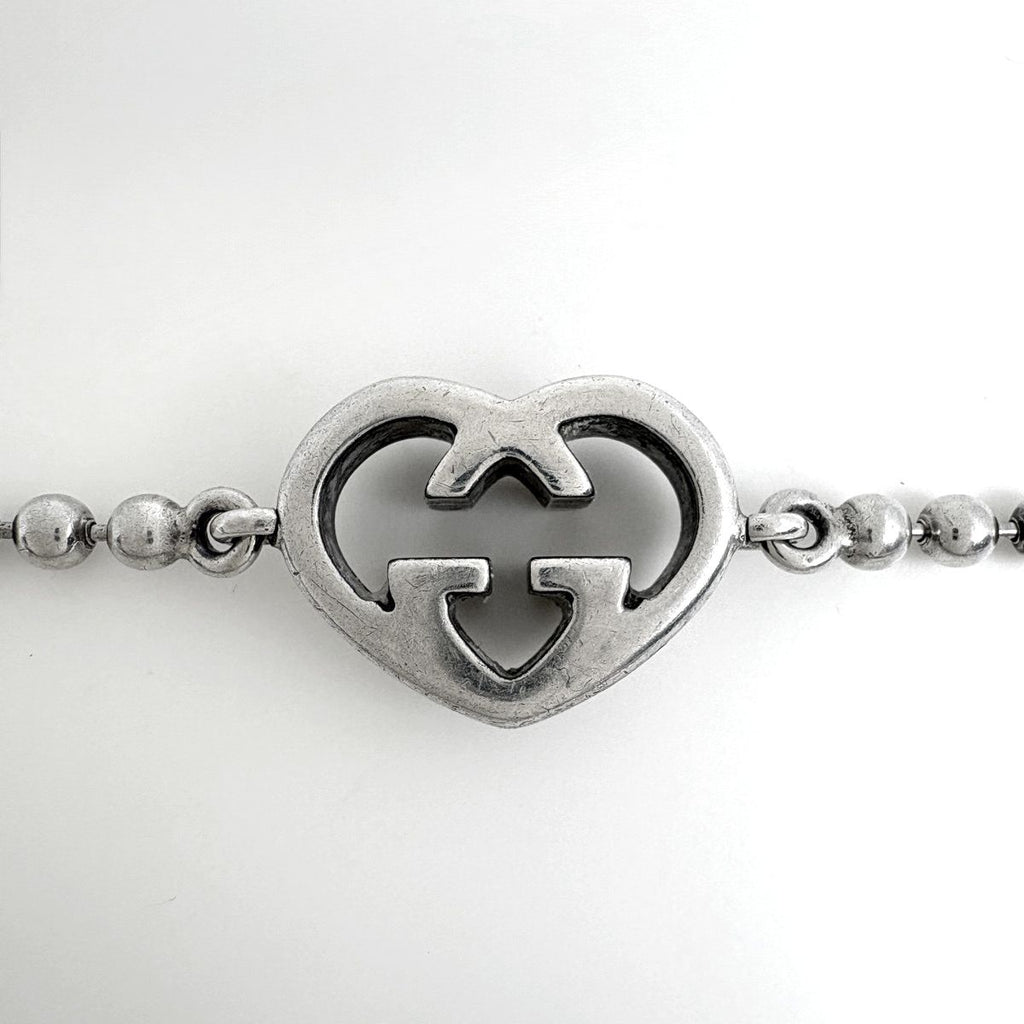 Gucci Heart Motif Bracelet GG Logo Silver — view 2