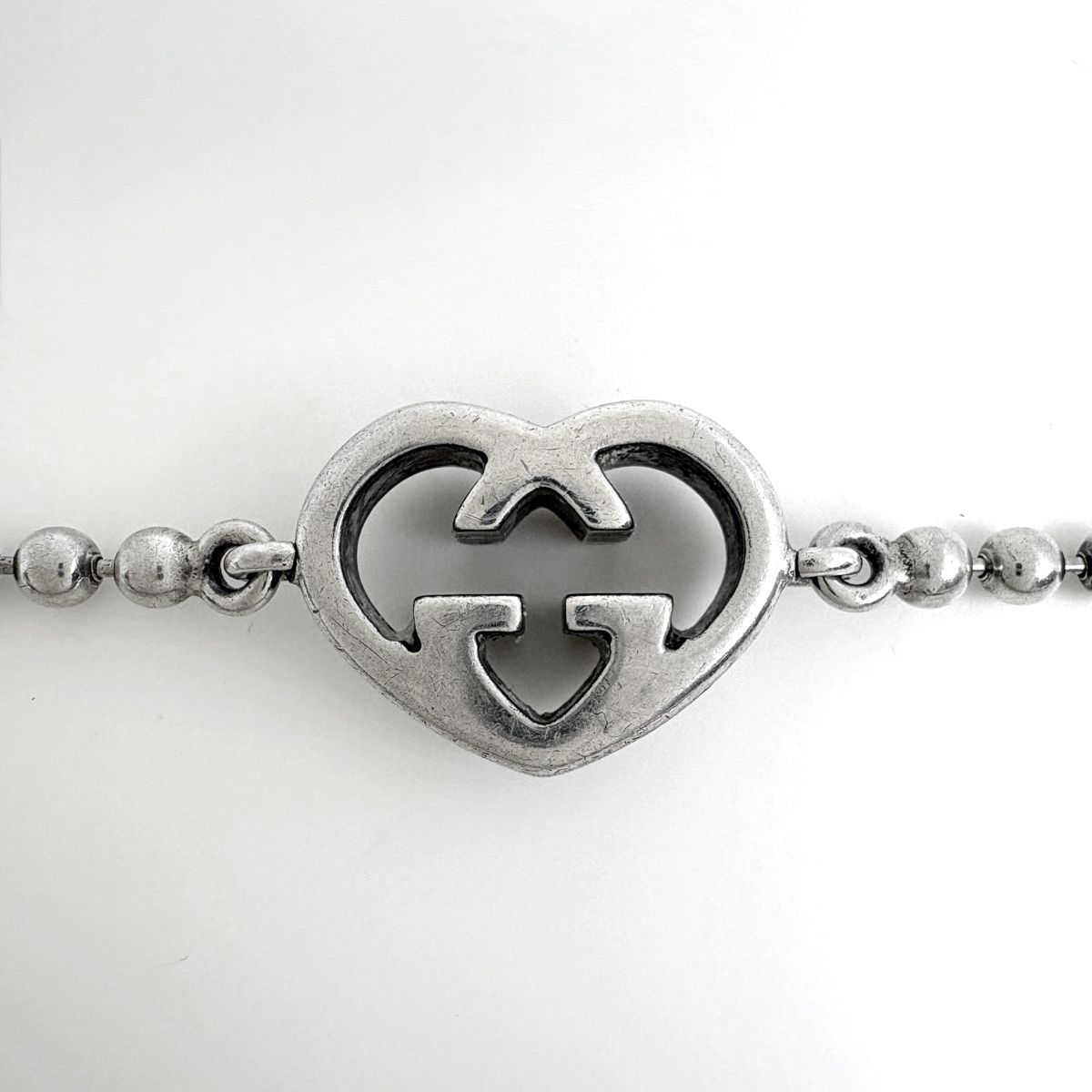 Gucci Heart Motif Bracelet GG Logo Silver — view 2