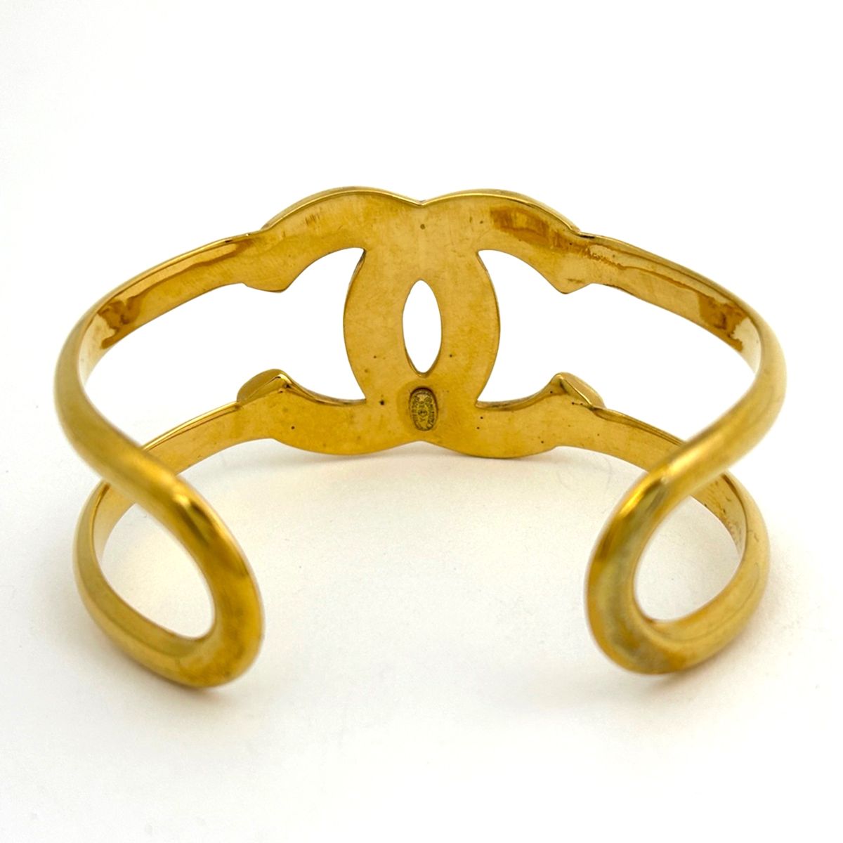 Chanel CC Logo Bangle Gold Plated Bracelet — view 3
