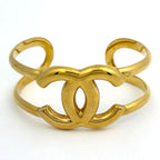 Chanel CC Logo Bangle Gold Plated Bracelet — view 2