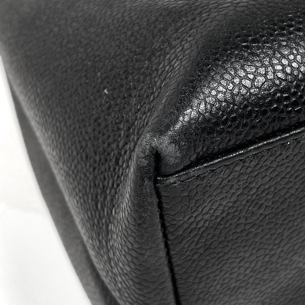 Chanel Logo Tote Shoulder Bag Caviar Leather Black — view 3