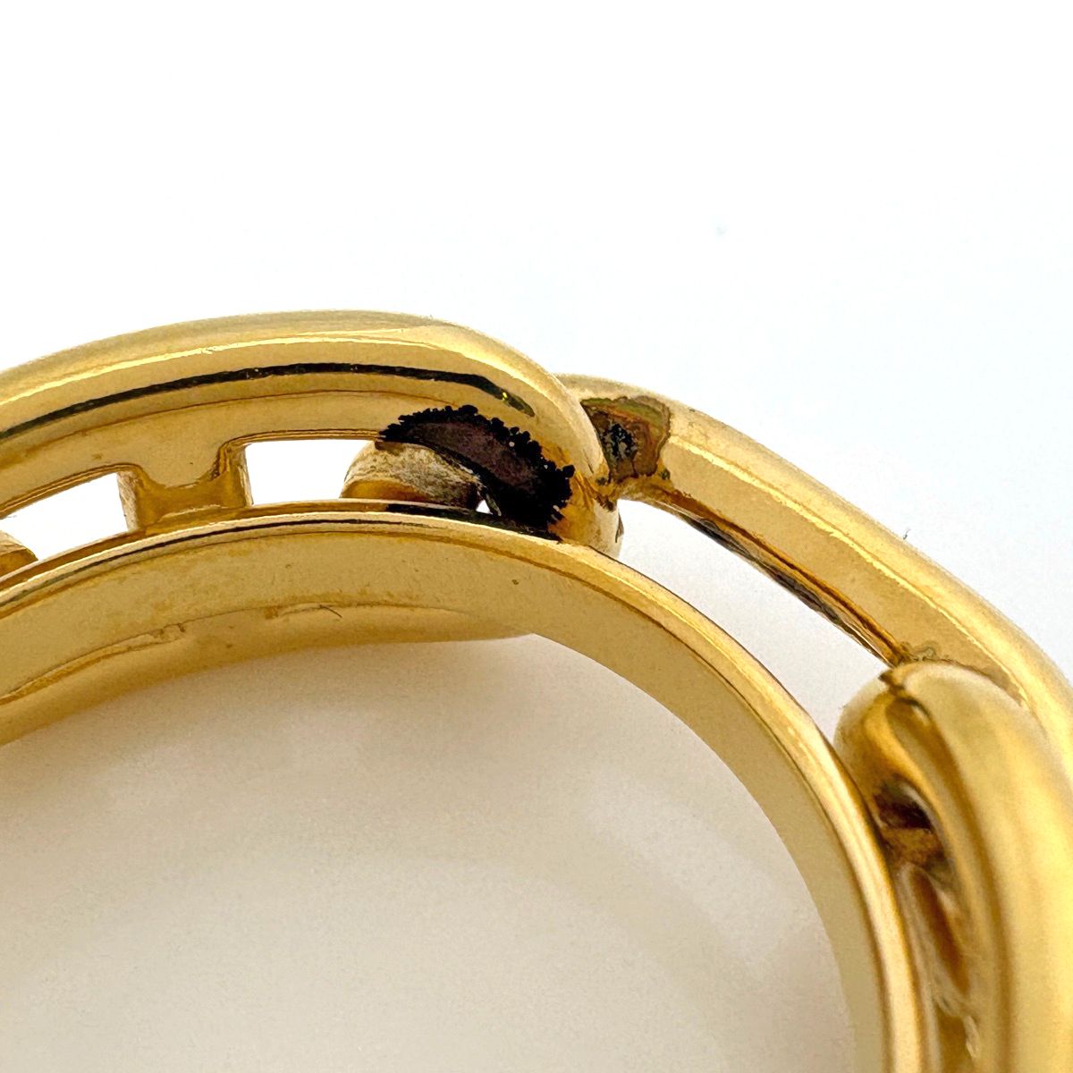 Hermes Legate Chaine D'ancre Scarf Closure Ring Gold Plated — view 3