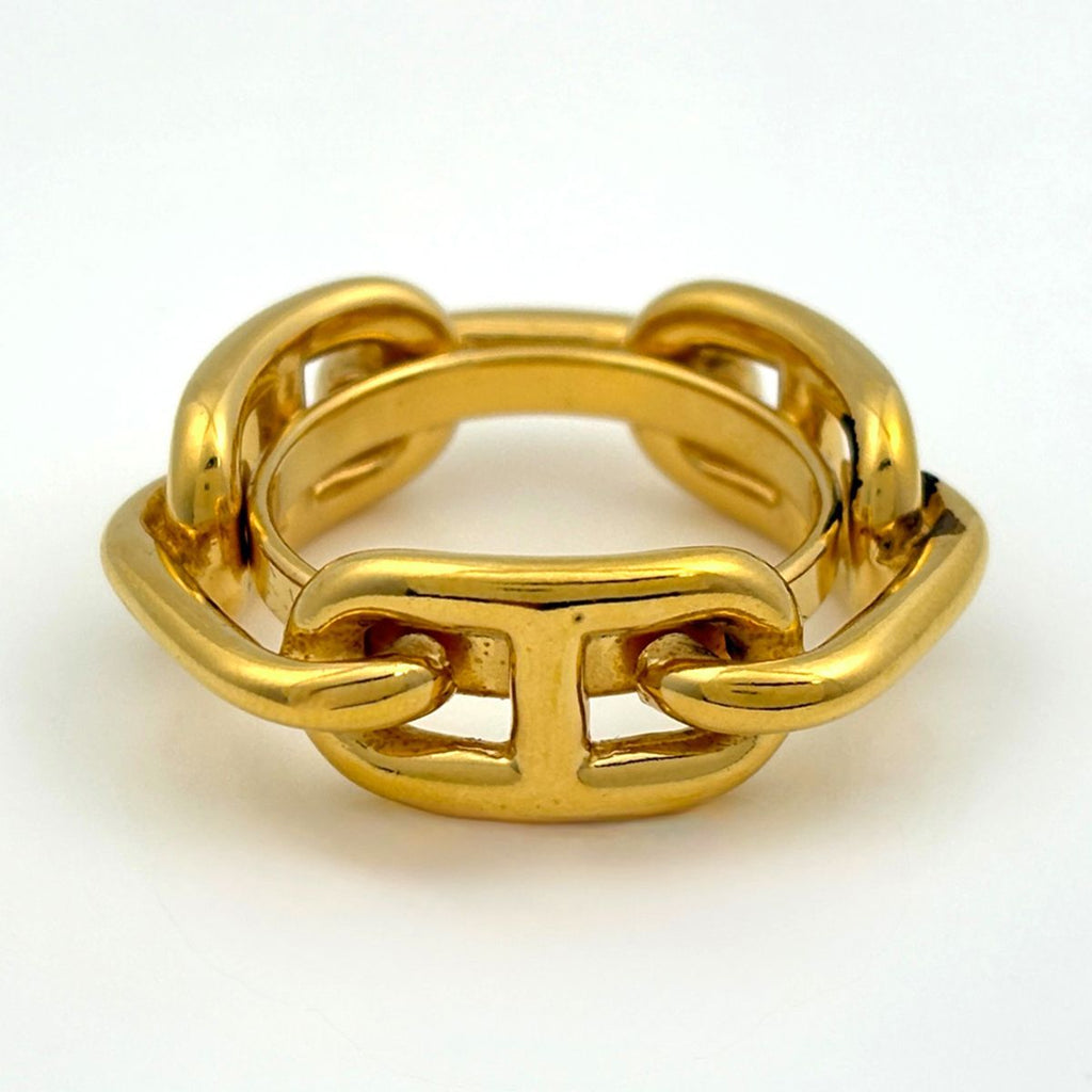 Hermes Legate Chaine D'ancre Scarf Closure Ring Gold Plated — view 2