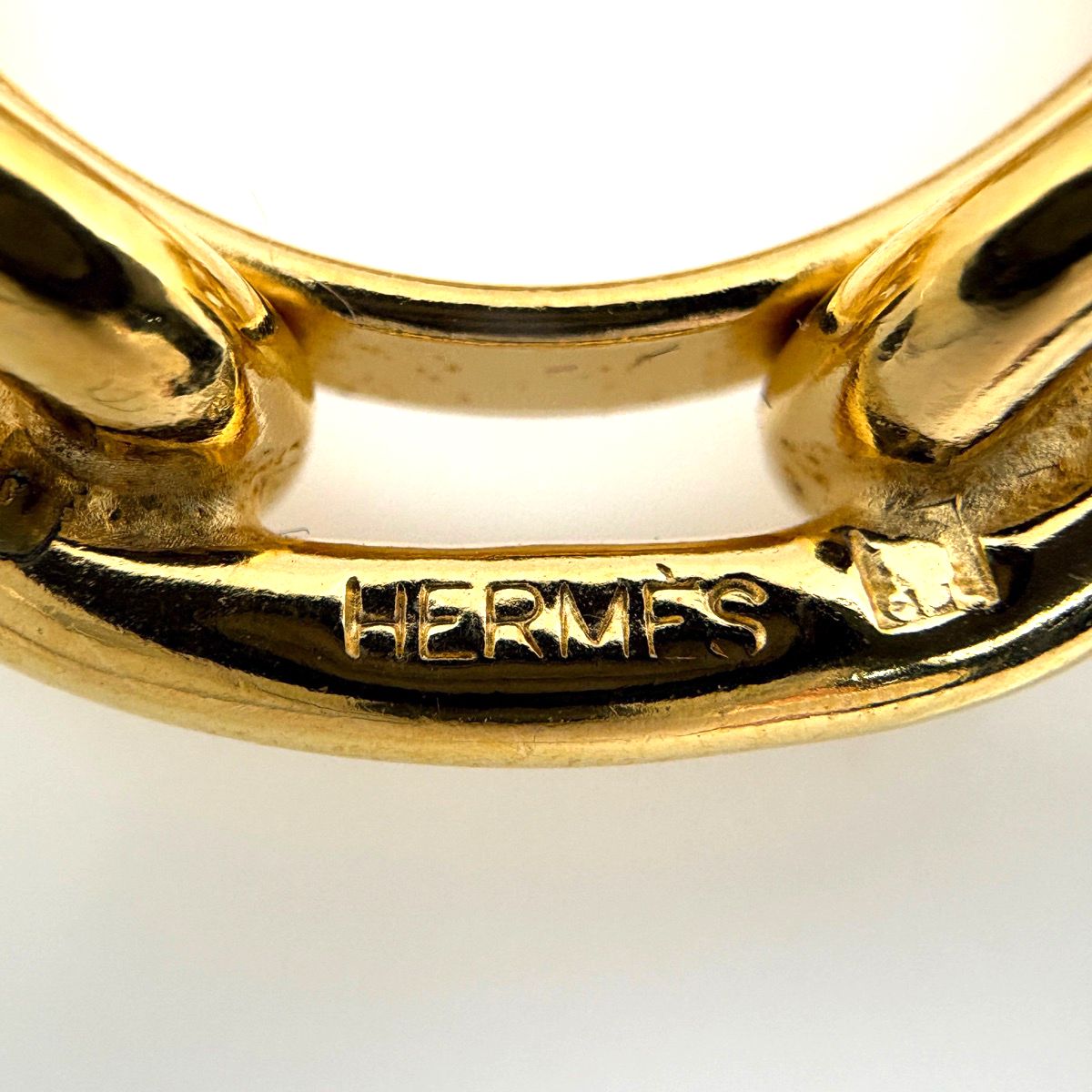 Hermes Legate Chaine D'ancre Scarf Closure Ring Gold Plated — view 4