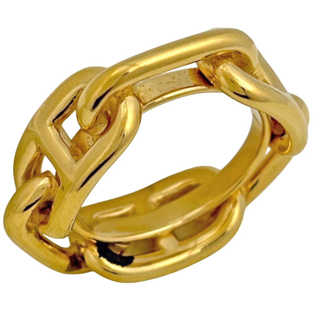 Hermes Legate Chaine D'ancre Scarf Closure Ring Gold Plated