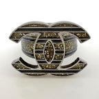Chanel CC Logo Ring CC Mark Metal Silver Black — view 2