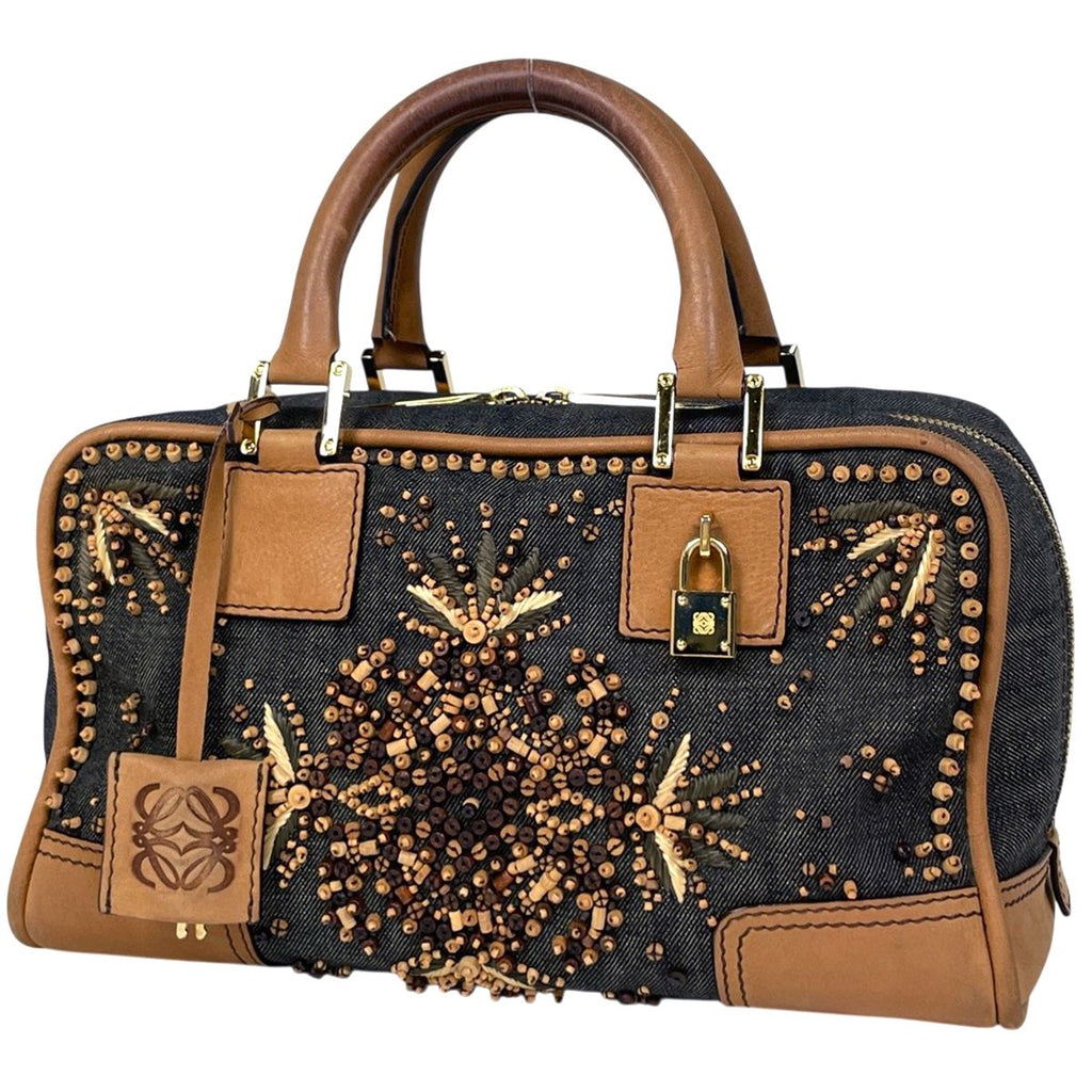 Loewe Amazona 28 Handbag Canvas Brown