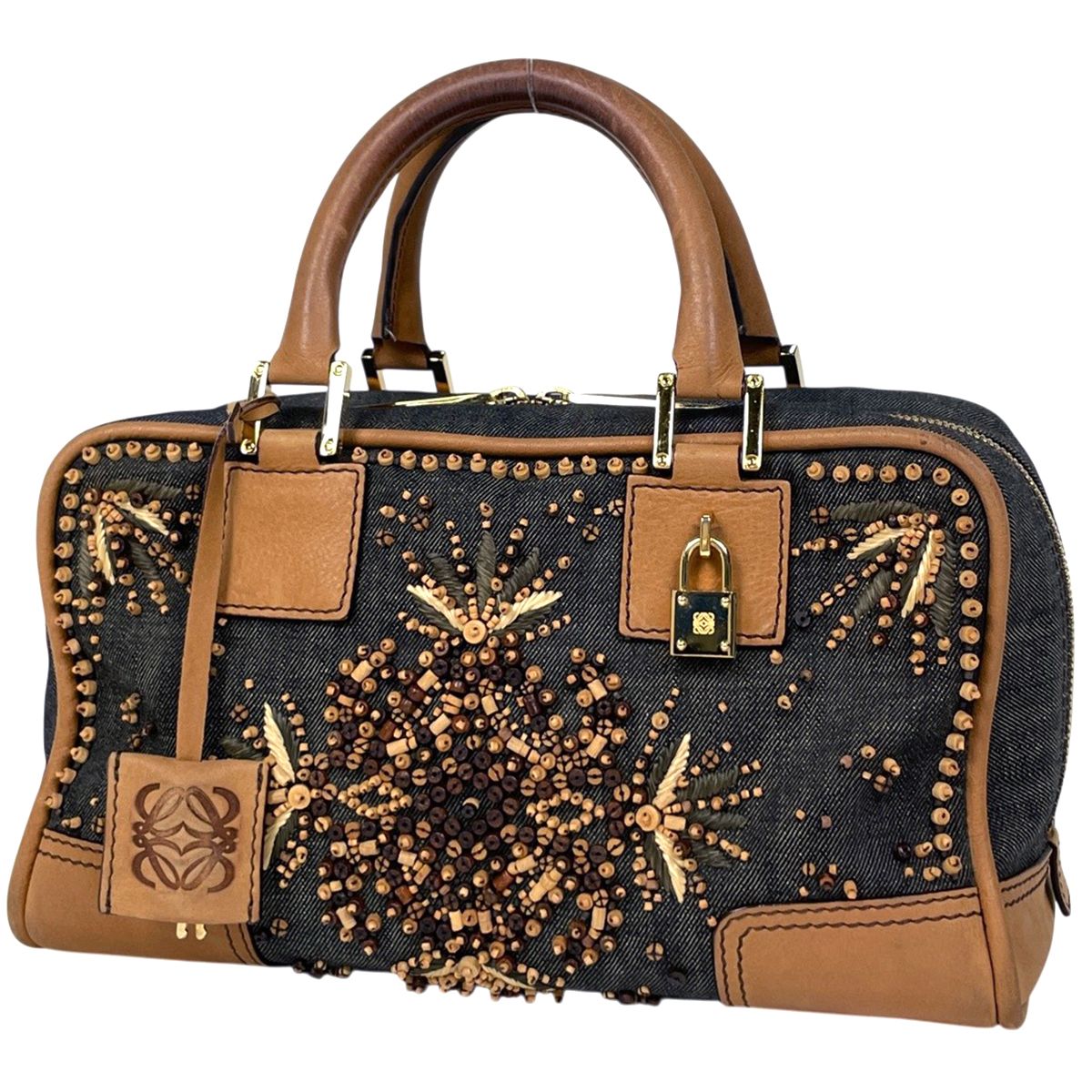 Loewe Amazona 28 Handbag Canvas Brown