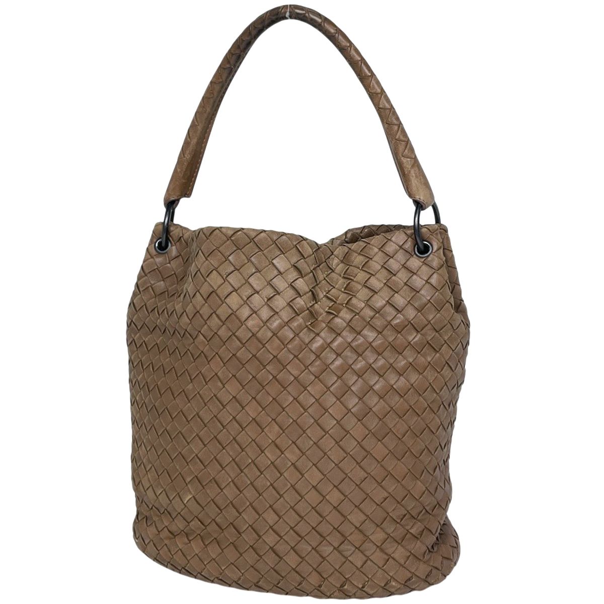 Bottega Veneta Intrecciato Handbag Leather Brown