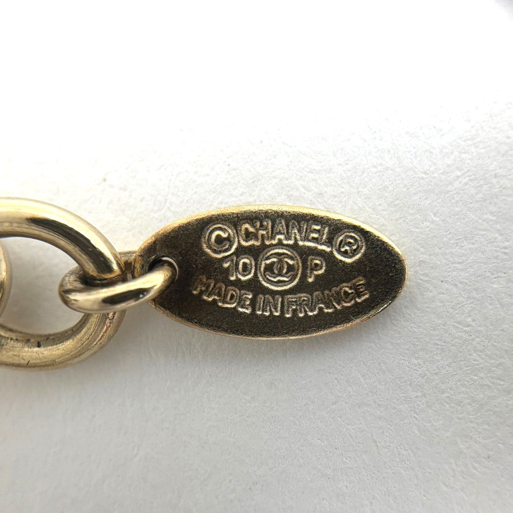 Chanel CC Logo Chain Bracelet Rhinestone Gold Plated — view 5