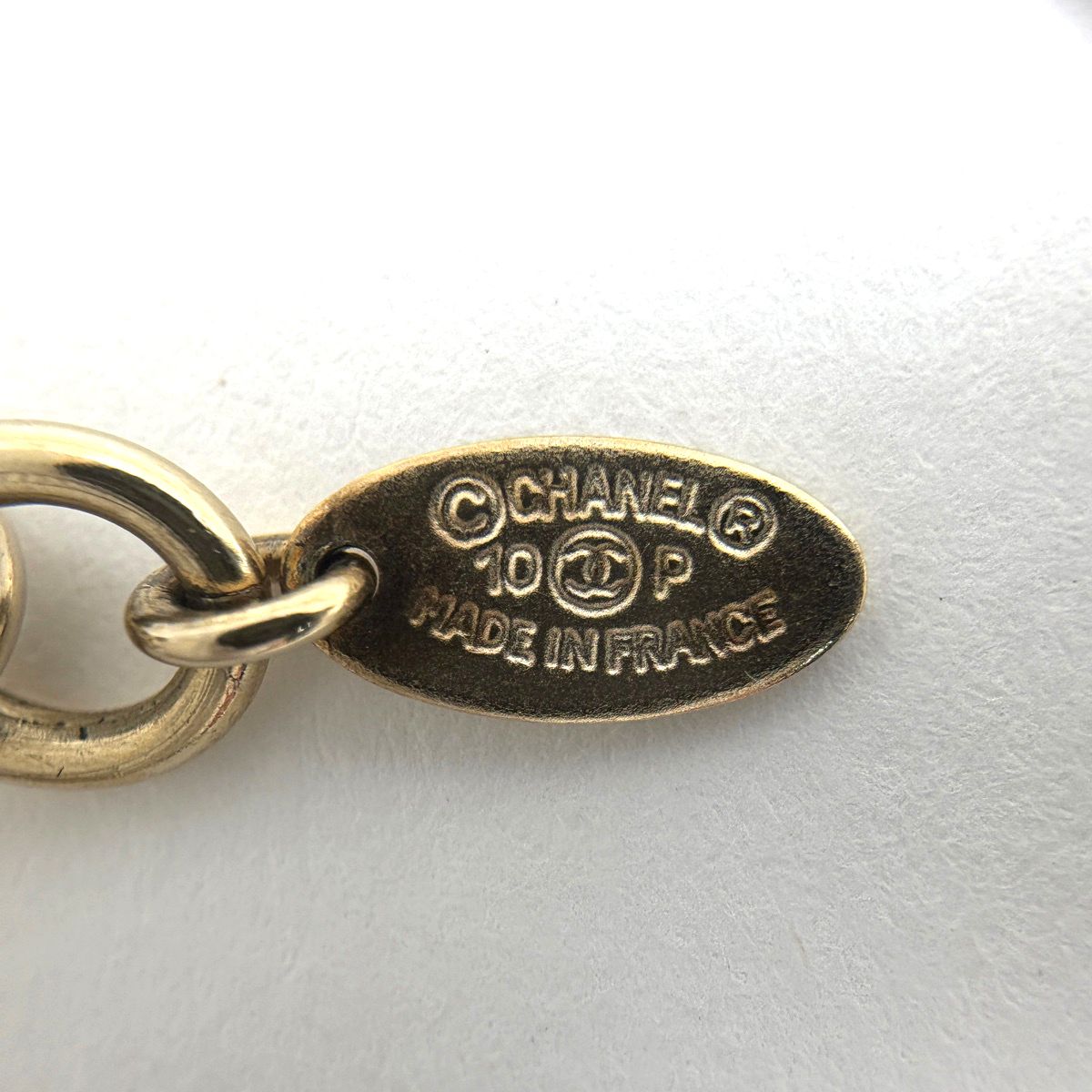 Chanel CC Logo Chain Bracelet Rhinestone Gold Plated — view 5