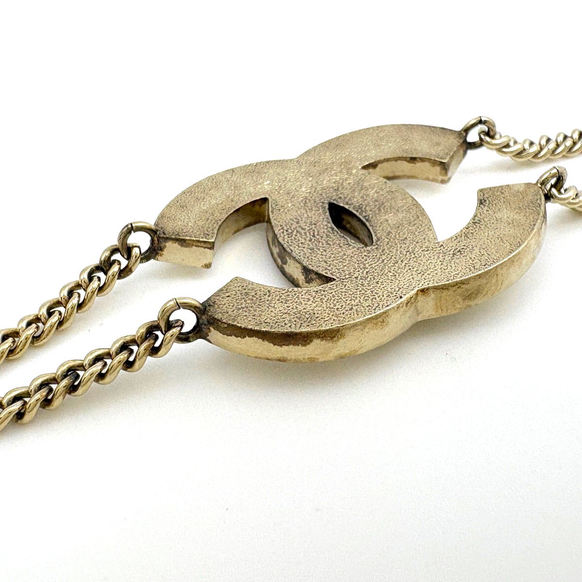 Chanel CC Logo Chain Bracelet Rhinestone Gold Plated — view 4