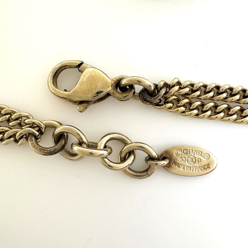 Chanel CC Logo Chain Bracelet Rhinestone Gold Plated — view 3