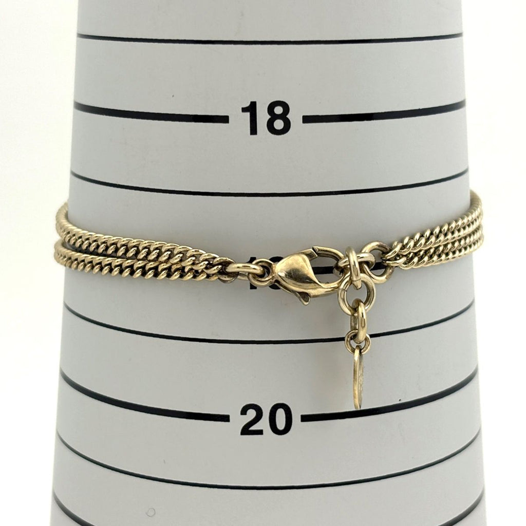 Chanel CC Logo Chain Bracelet Rhinestone Gold Plated — view 6